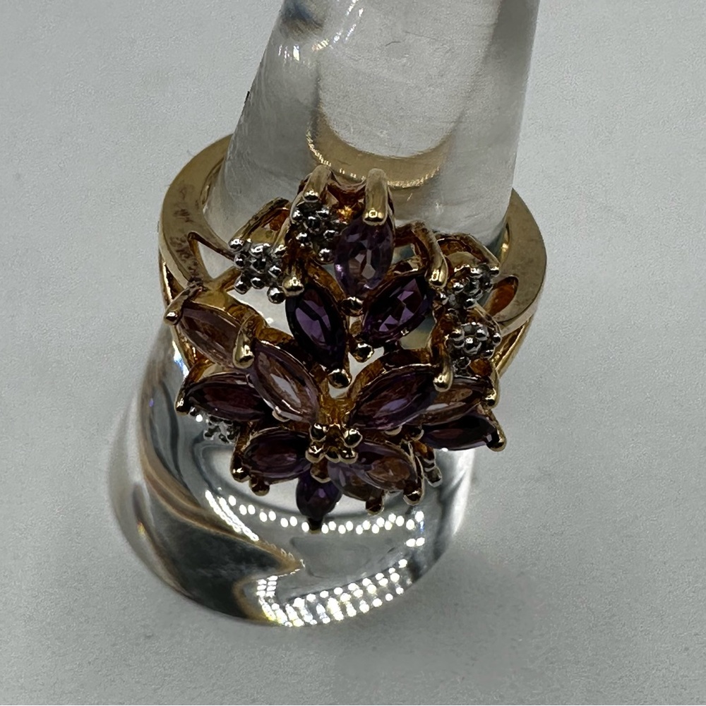 Amethyst Cocktail Statement Ring Size 7 Nwot - image 5
